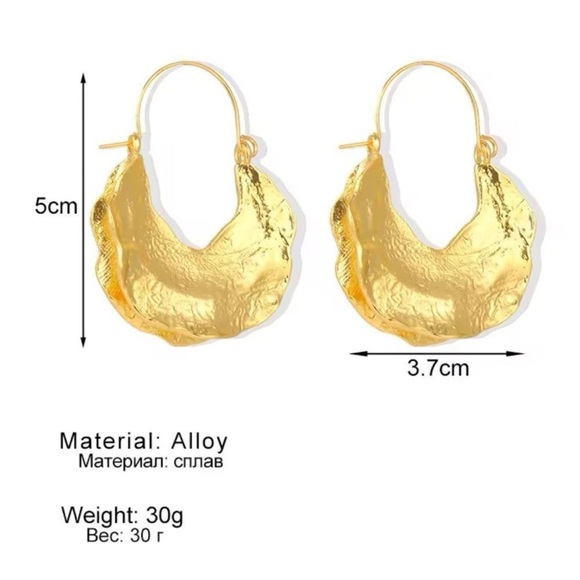 Zara Gold Crescent Hoop Earrings - Picture 3 of 7